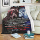 Wolf Lion To My Son Love Dad Flannel Blanket For Relaxing At Home And Travel