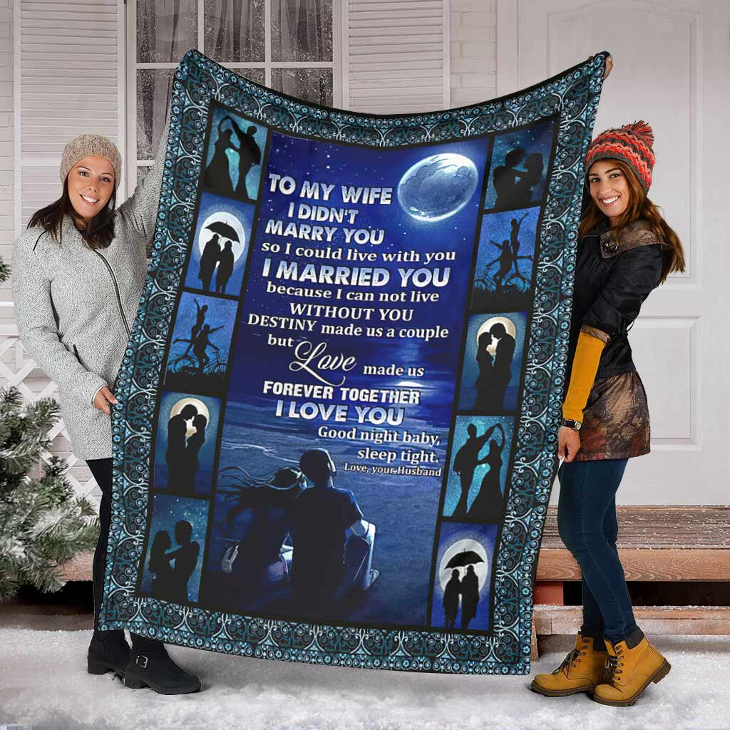 Family To My Wife Couple Flannel Blanket For Soft Bed Couch And Home Comfort