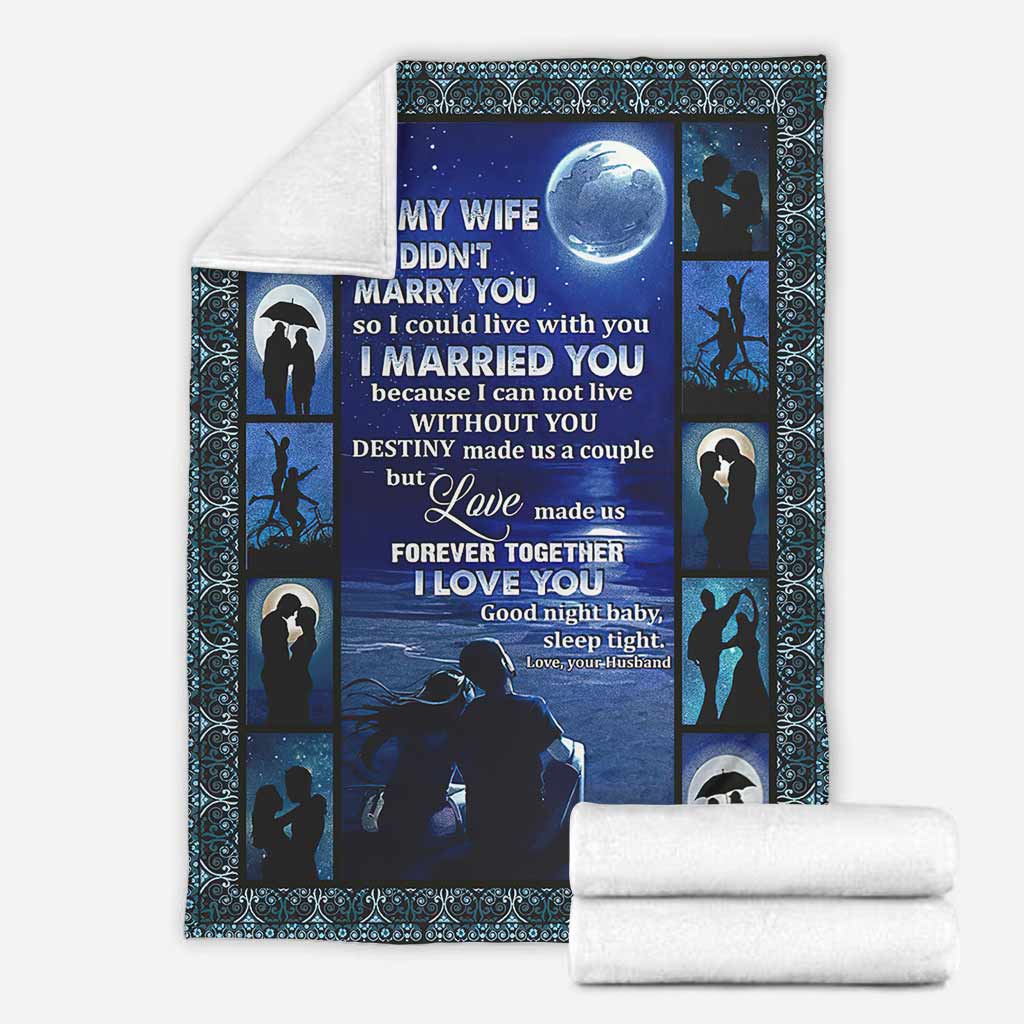 Family To My Wife Couple Flannel Blanket For Cozy Home Lounging And Gifting