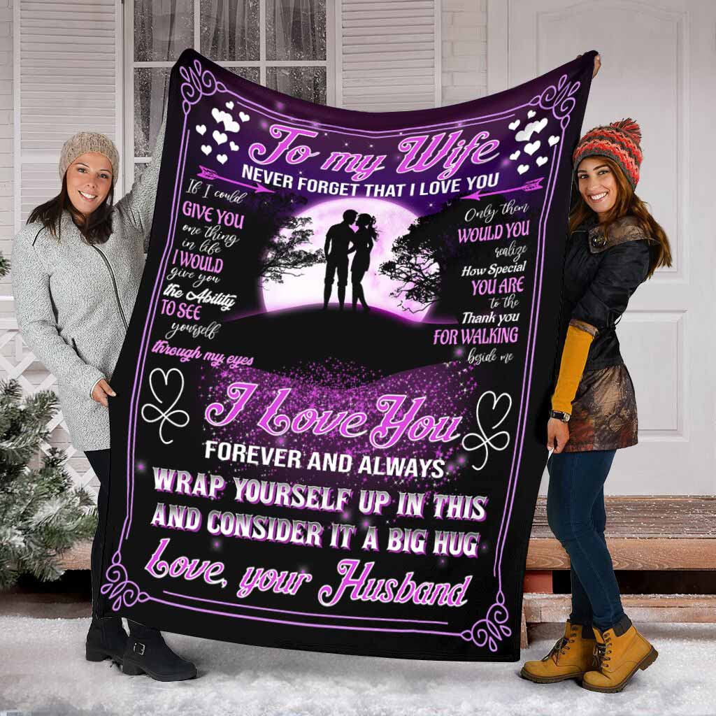 Family To My Wife Lover Flannel Blanket For Soft Bed Couch And Home Comfort