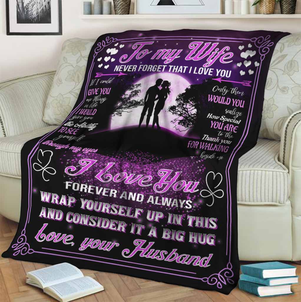 Family To My Wife Lover Flannel Blanket For Bed Sofa And Reading Nook Decor