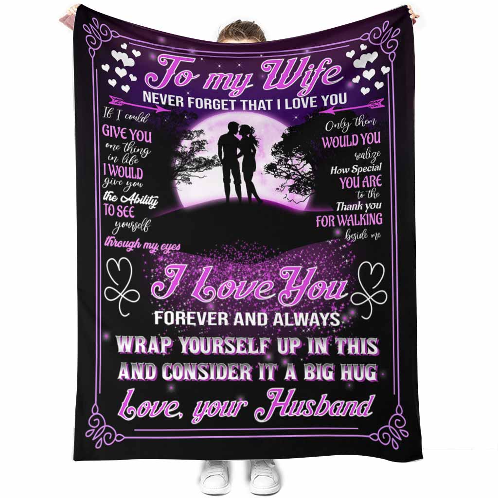 Family To My Wife Lover 50 x 60 Inch Flannel Blanket For Cozy Bedroom And Sofa Decor