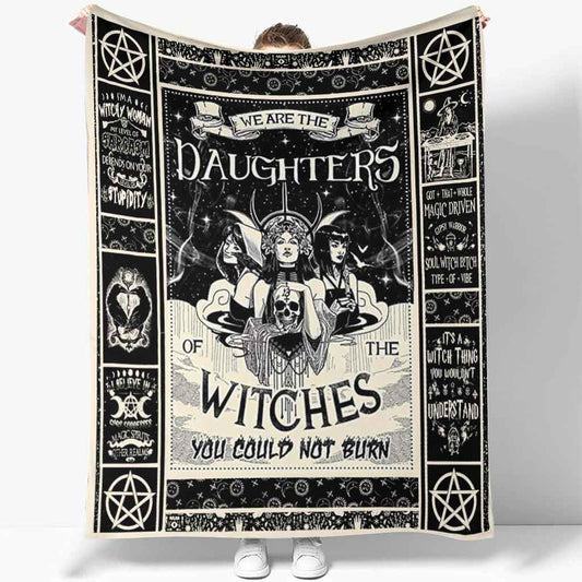 Witch We Are The Daughters Flannel Blanket For Cozy Bedroom And Sofa Decor