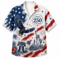America 250th Eagle Flag Brush Hawaiian Shirt