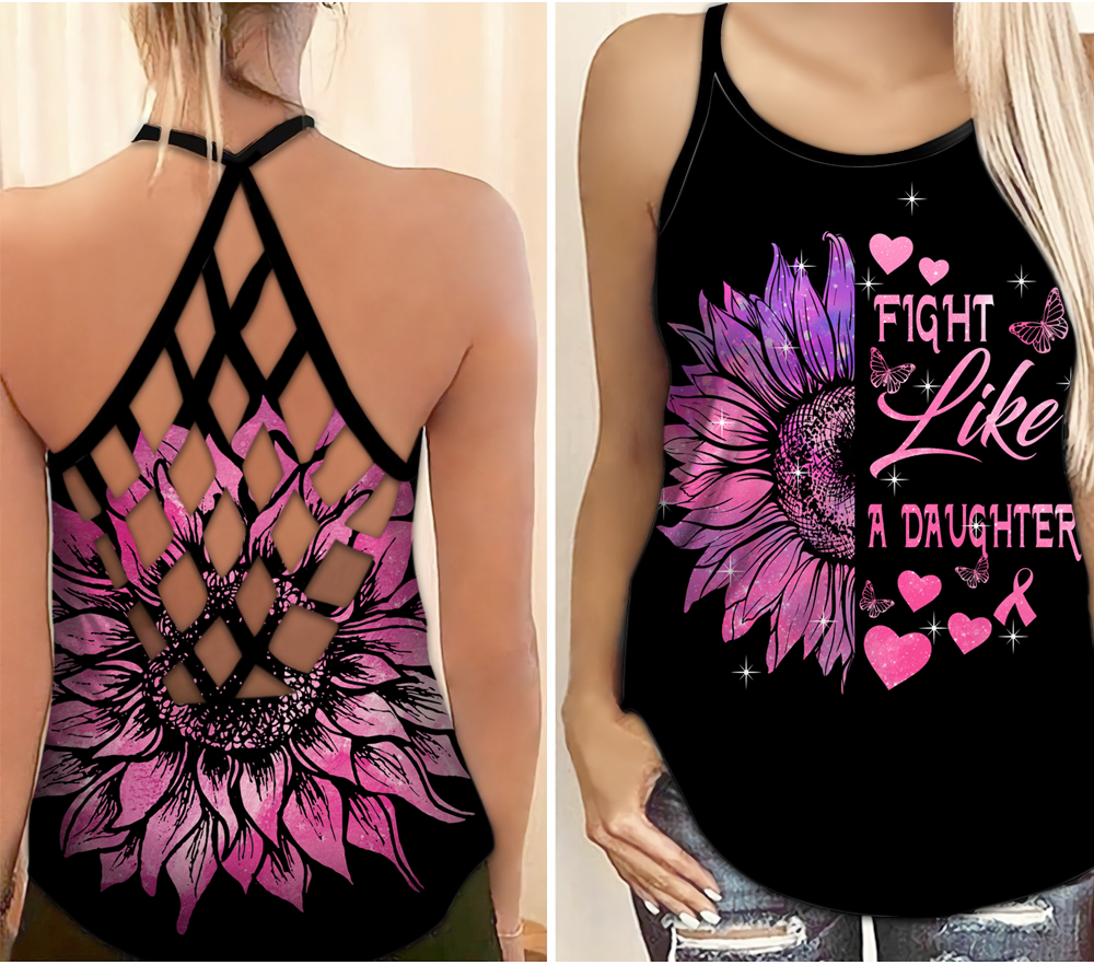 Breast Cancer Awareness Fight Like A Daughter – Hollow Tank Top
