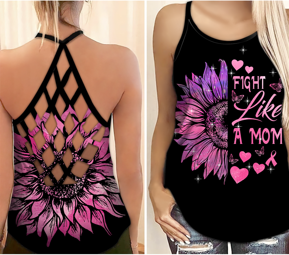 Breast Cancer Awareness Fight Like A Mom – Hollow Tank Top