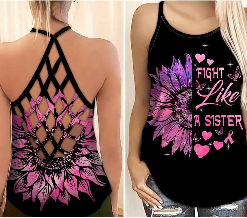 Breast Cancer Awareness Fight Like A Sister – Hollow Tank Top