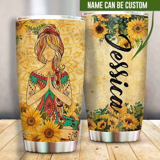 Yoga Sunshine Sunflower 20 Oz Tumbler For Travel Gifts