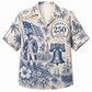 America 250th Blue Revolution Toile Hawaiian Shirt