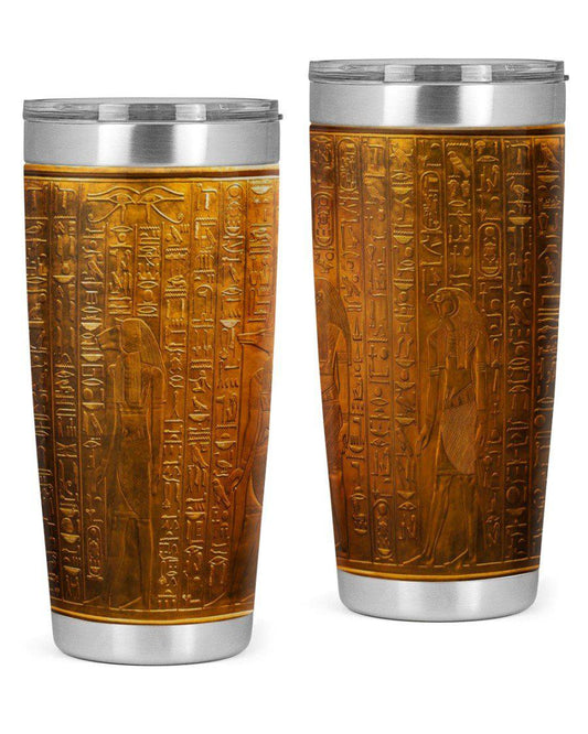 Egypt Golden Relief Glittering 20 Oz Tumbler For Hot Cold Drinks And Travel