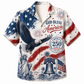 America 250th God Bless Eagle Flag Hawaiian Shirt