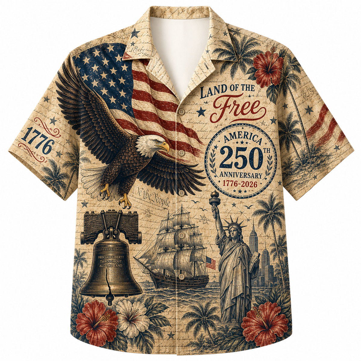 America 250th Anniversary Celebration Hawaiian Shirt