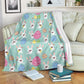 Easter Bunny Egg Pattern Flannel Blanket For Relaxing At Home And Travel