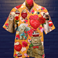 Cat Love You Forever Valentine Theme - Hawaiian Shirt
