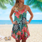 Tropical Turtle Beach Soul – Women's Summer Sleeveless V-Neck Camisole Dress