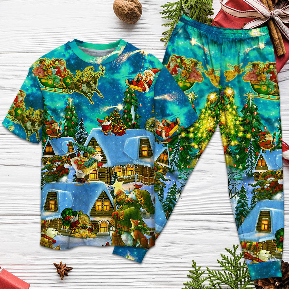 Christmas The Magical Night - Pajamas Short Sleeve - Owls Matrix LTD