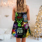 Christmas Beer Neon Party – Women's Summer Sleeveless V-Neck Camisole Dress