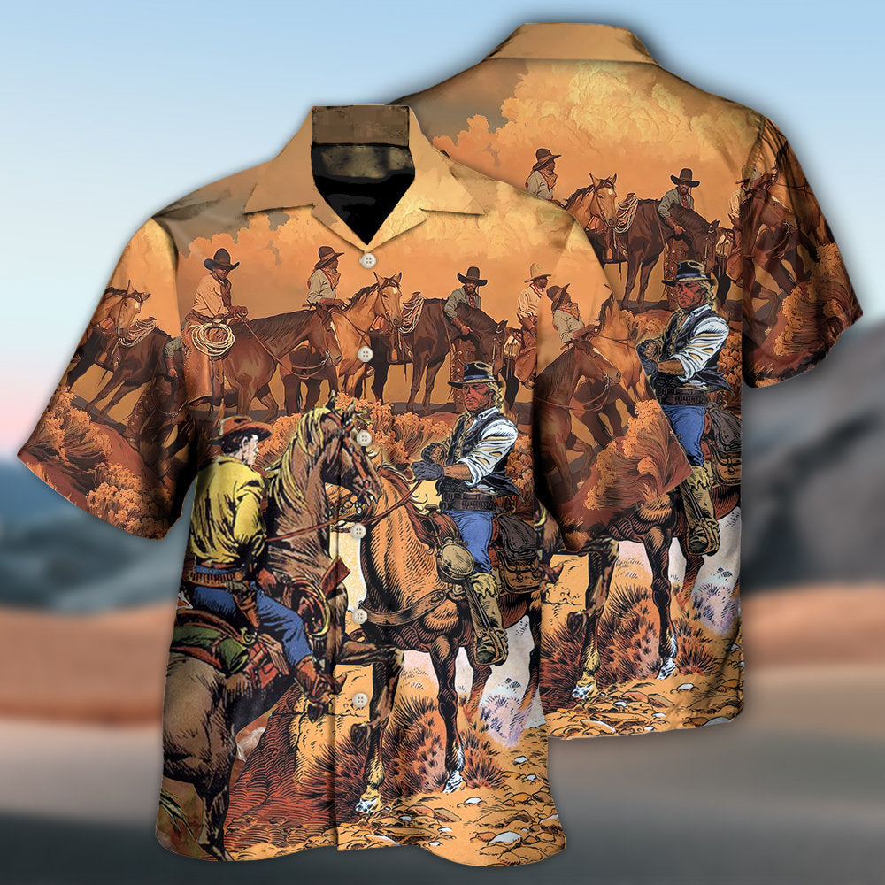Western Cowboy Riding Horse – Hawaiian Shirt