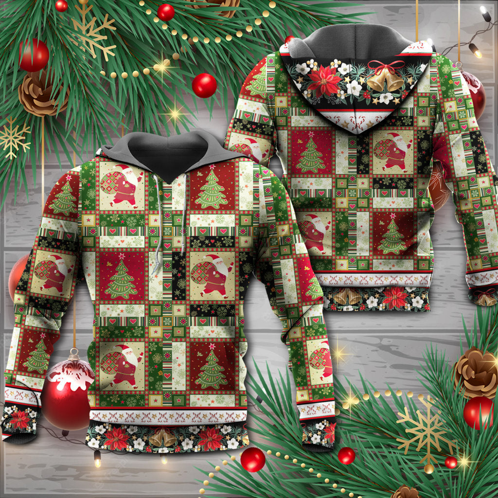 Christmas Santa And Fir Tree - Hoodie