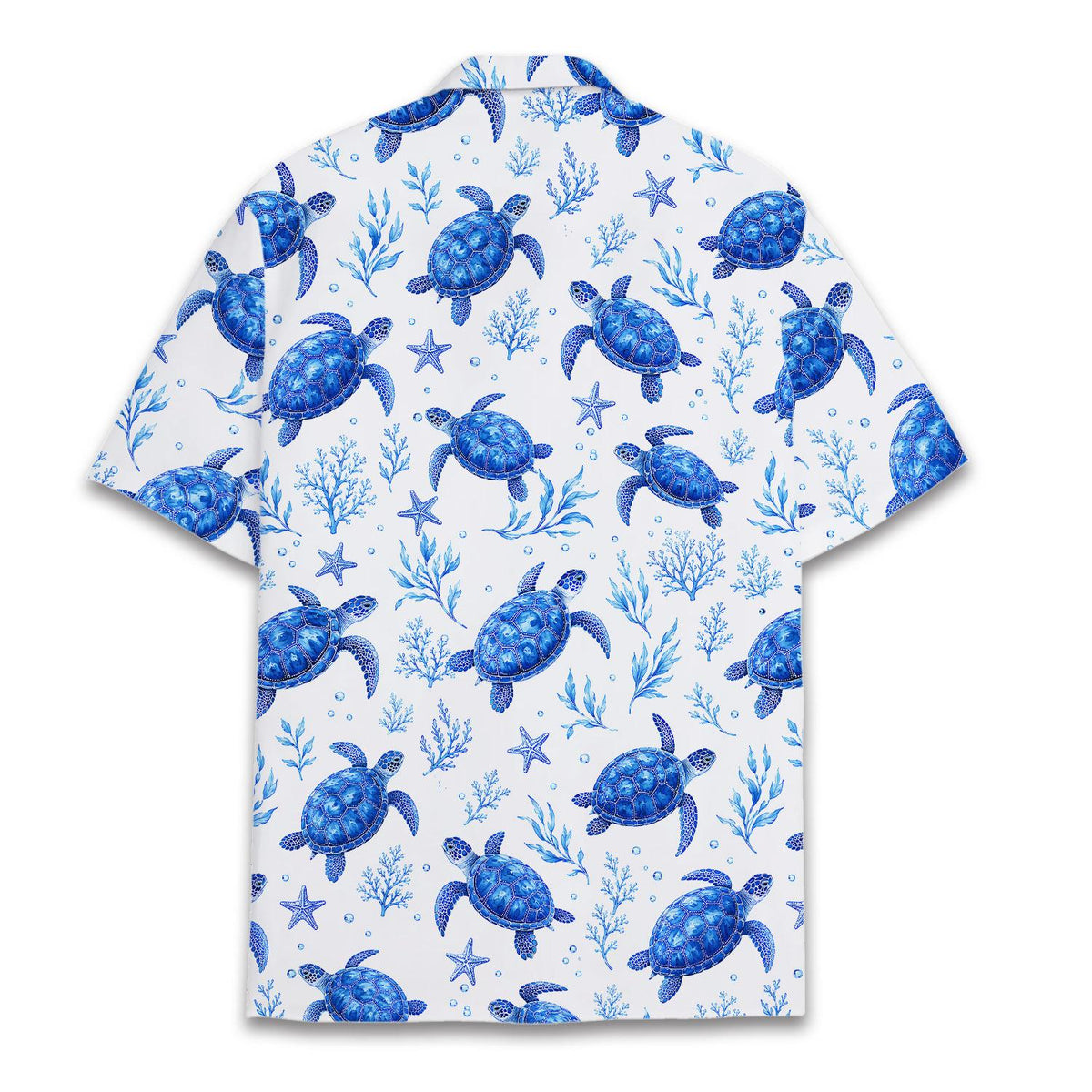 Sea Turtle Blue Ocean Watercolor Coral Reef – Hawaiian Shirt