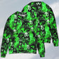 Green Flame Skull Burning Art – Sweater - Ugly Christmas Sweater