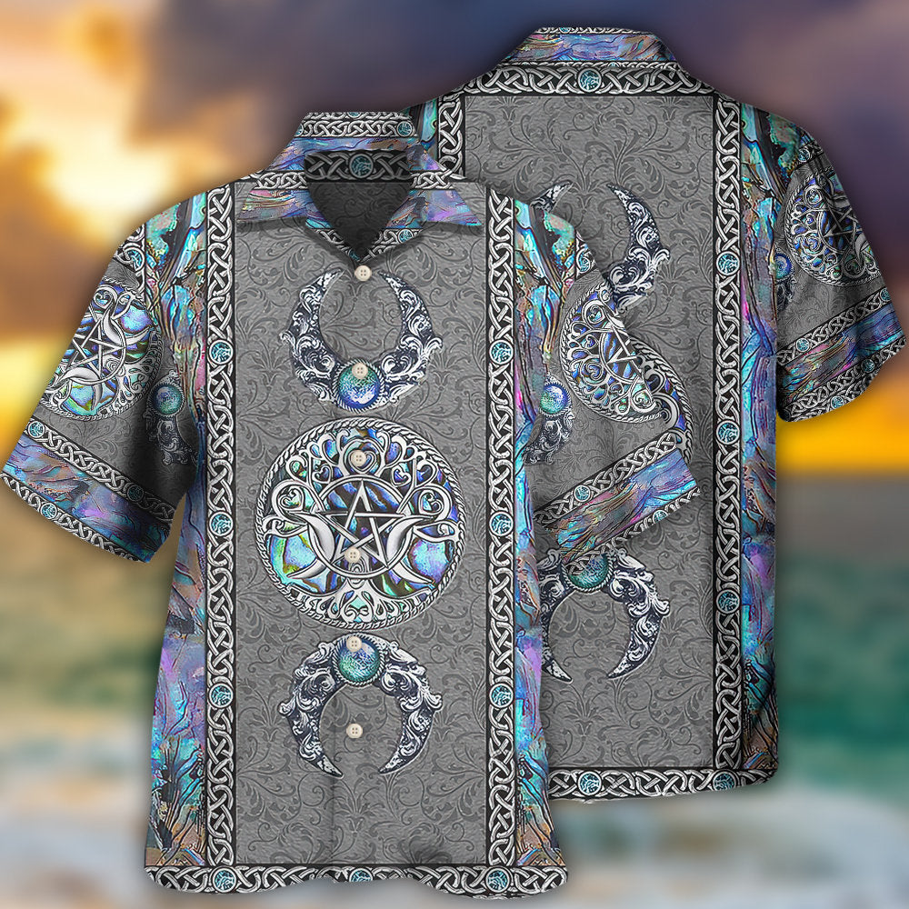 Wicca Mystic Triple Moon Witch Symbol – Hawaiian Shirt
