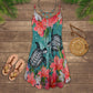 Tropical Turtle Beach Soul – Women's Summer Sleeveless V-Neck Camisole Dress