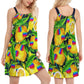 Funny Lemon Peace Hippie – Women's Summer Sleeveless V-Neck Camisole Dress