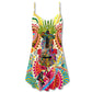 Hippie Peace Love Guitar – Women's Summer Sleeveless V-Neck Camisole Dress