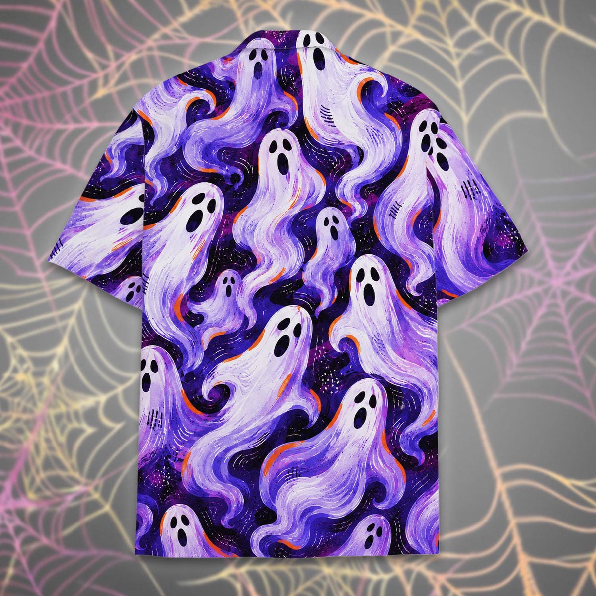 Spooky Ghost Purple Cosmic Galaxy Halloween – Hawaiian Shirt