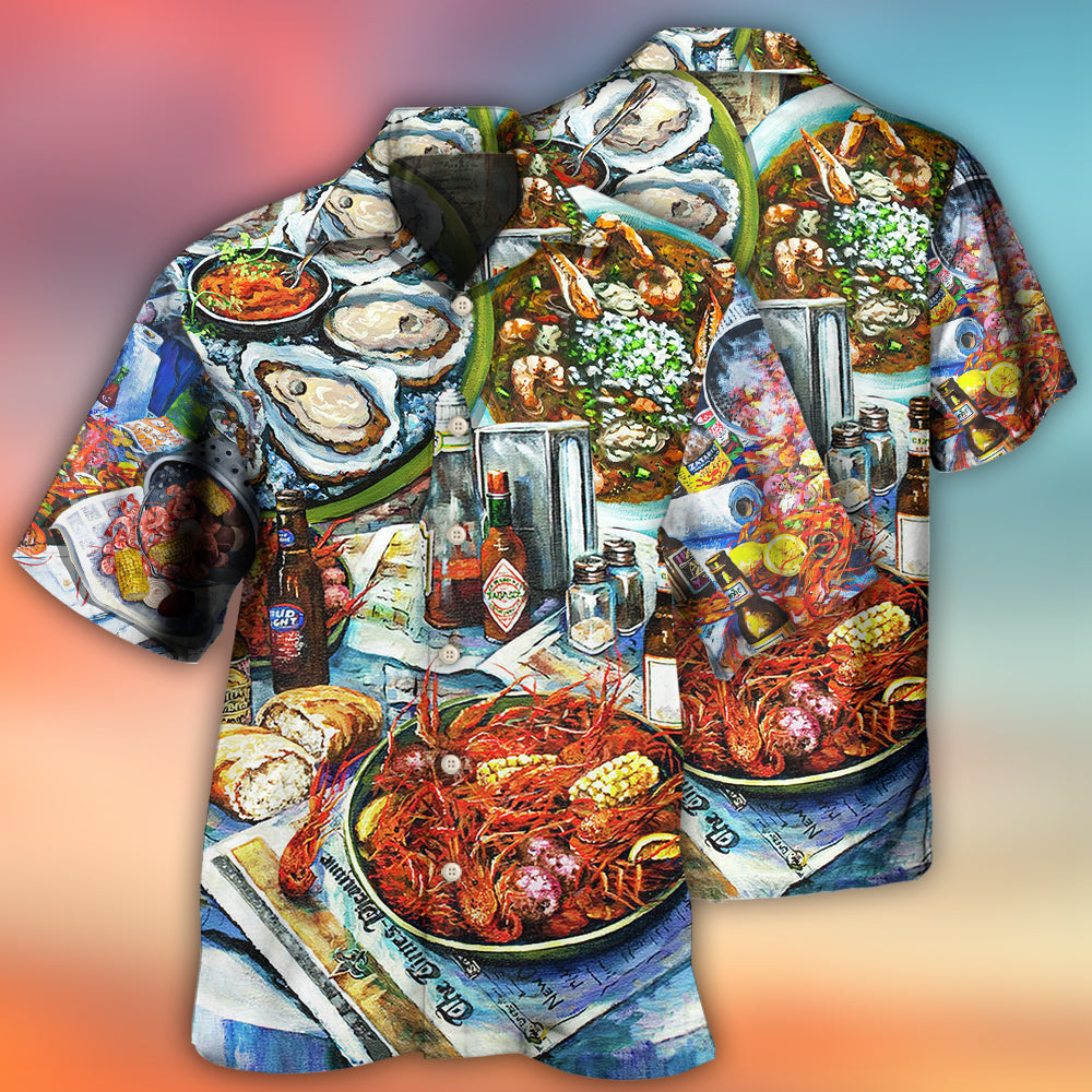Seafood And Drinks Artistic Style - Hawaiian Shirt