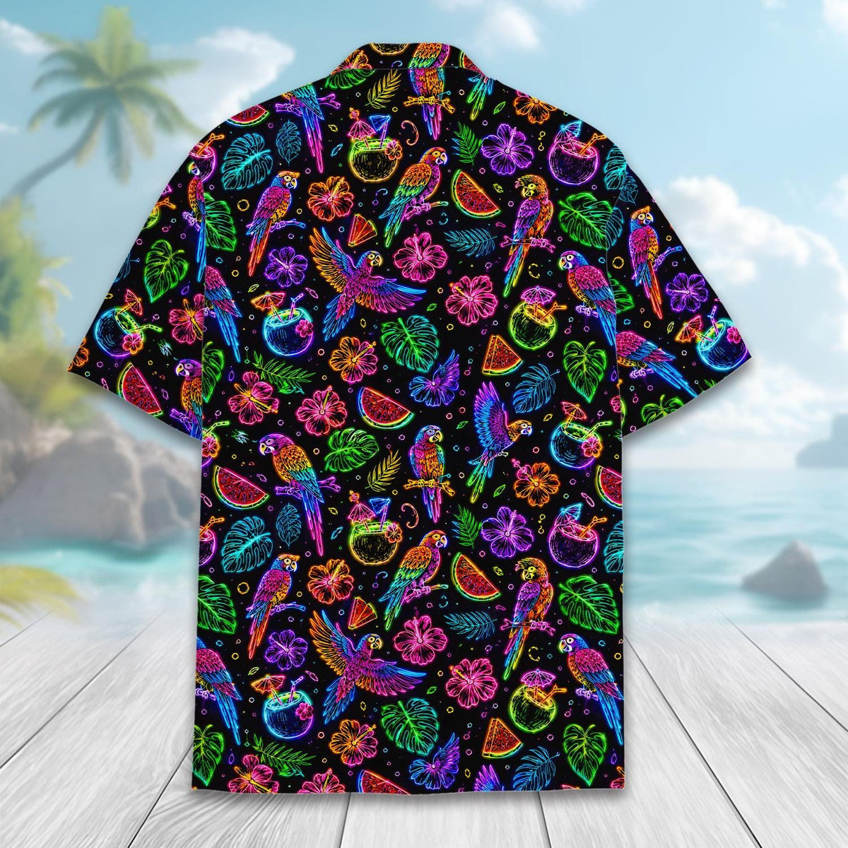 Tropical Parrot Pineapple Beach Luau Party – Hawaiian Shirt