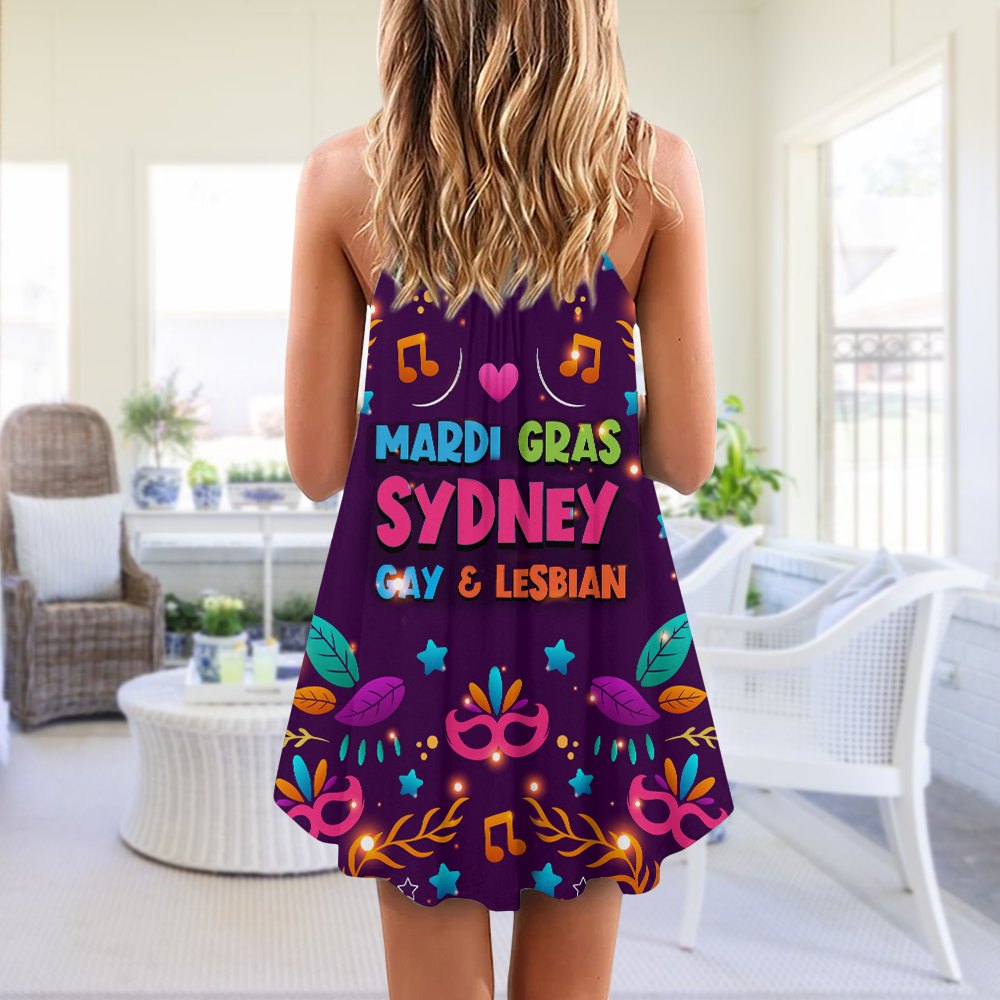 Amazing Pride Festival Style – Women's Summer Sleeveless V-Neck Camisole Dress