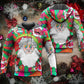 Christmas Psychedelic Colorful Hippie Santa Style - Hoodie