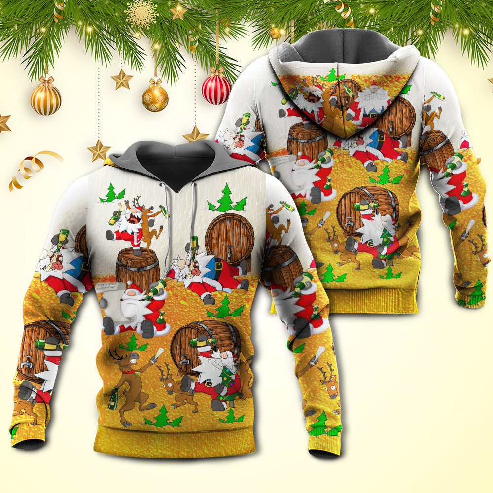 Christmas Santa Beer Cheerful Style - Hoodie