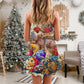D20 Adventure Ready Christmas – Women's Summer Sleeveless V-Neck Camisole Dress
