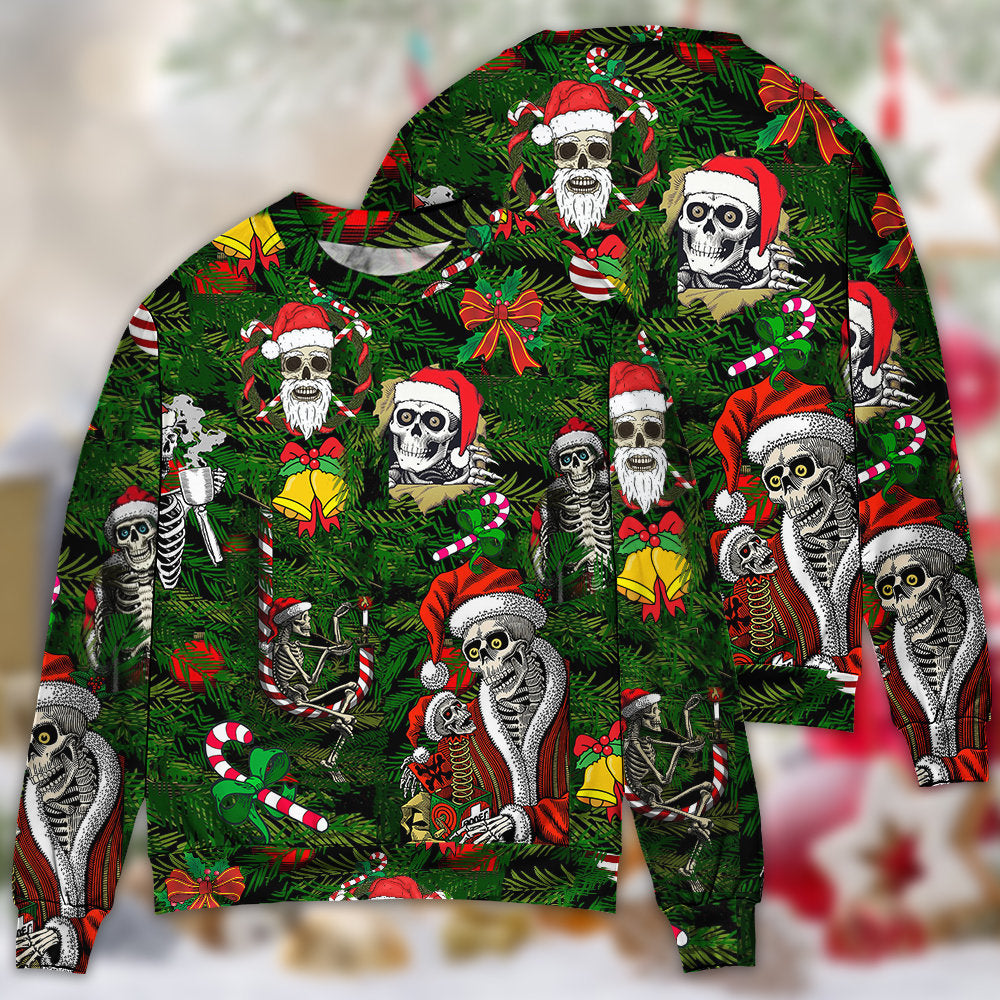 Skull Merry Xmas Happy Christmas – Sweater - Ugly Christmas Sweater