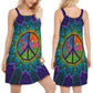 Hippie Peace Sign Lover – Women's Summer Sleeveless V-Neck Camisole Dress