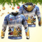 Santa Reindeer Snowman Family - 3D Hoodie