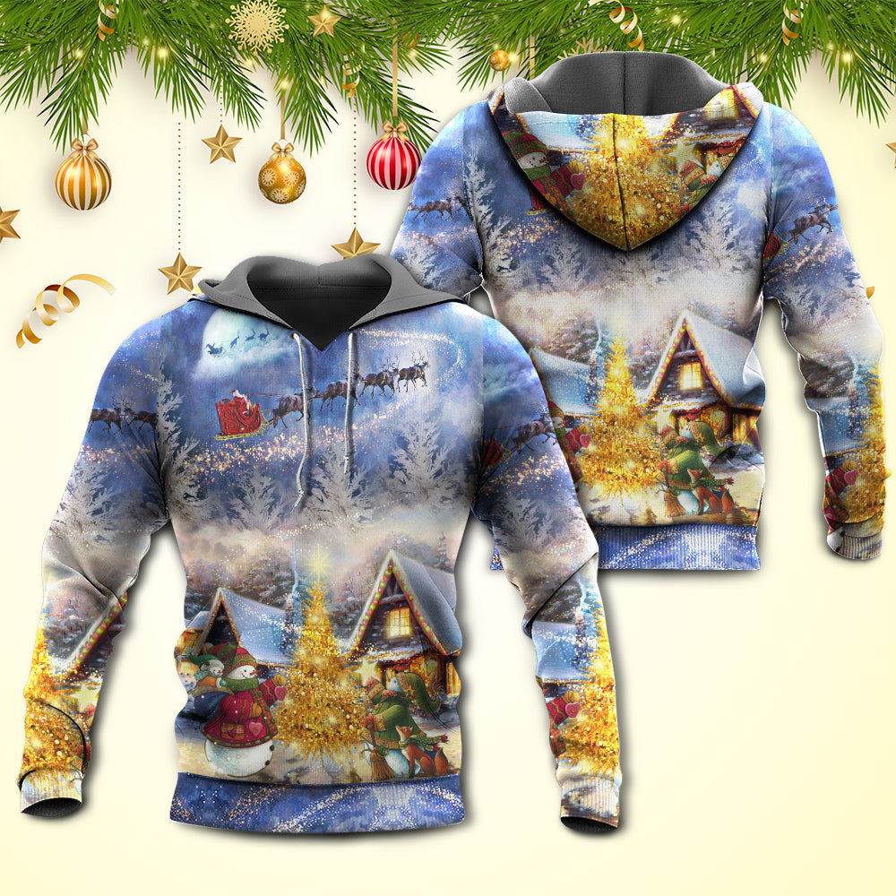 Santa Reindeer Snowman Family - 3D Hoodie