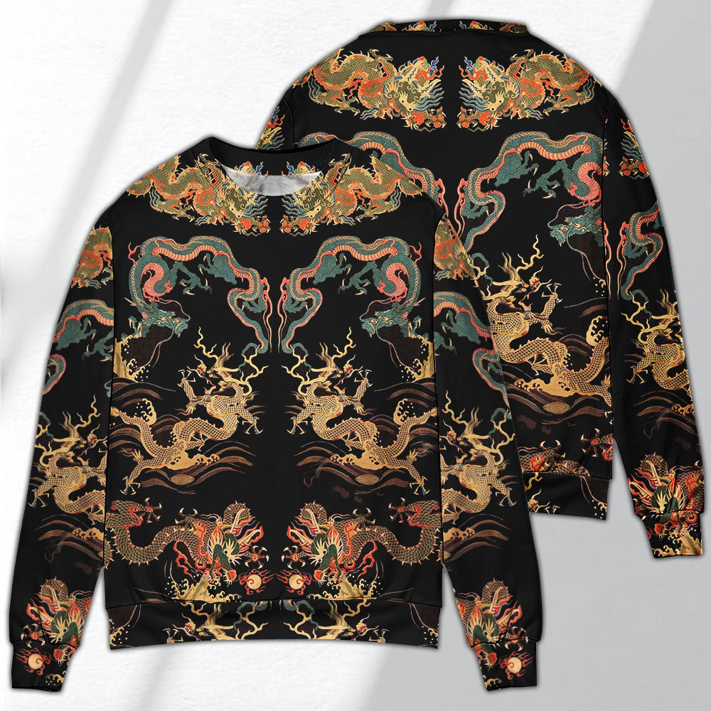 Royal Chinese Dragon Art Style – Sweater - Ugly Christmas Sweater