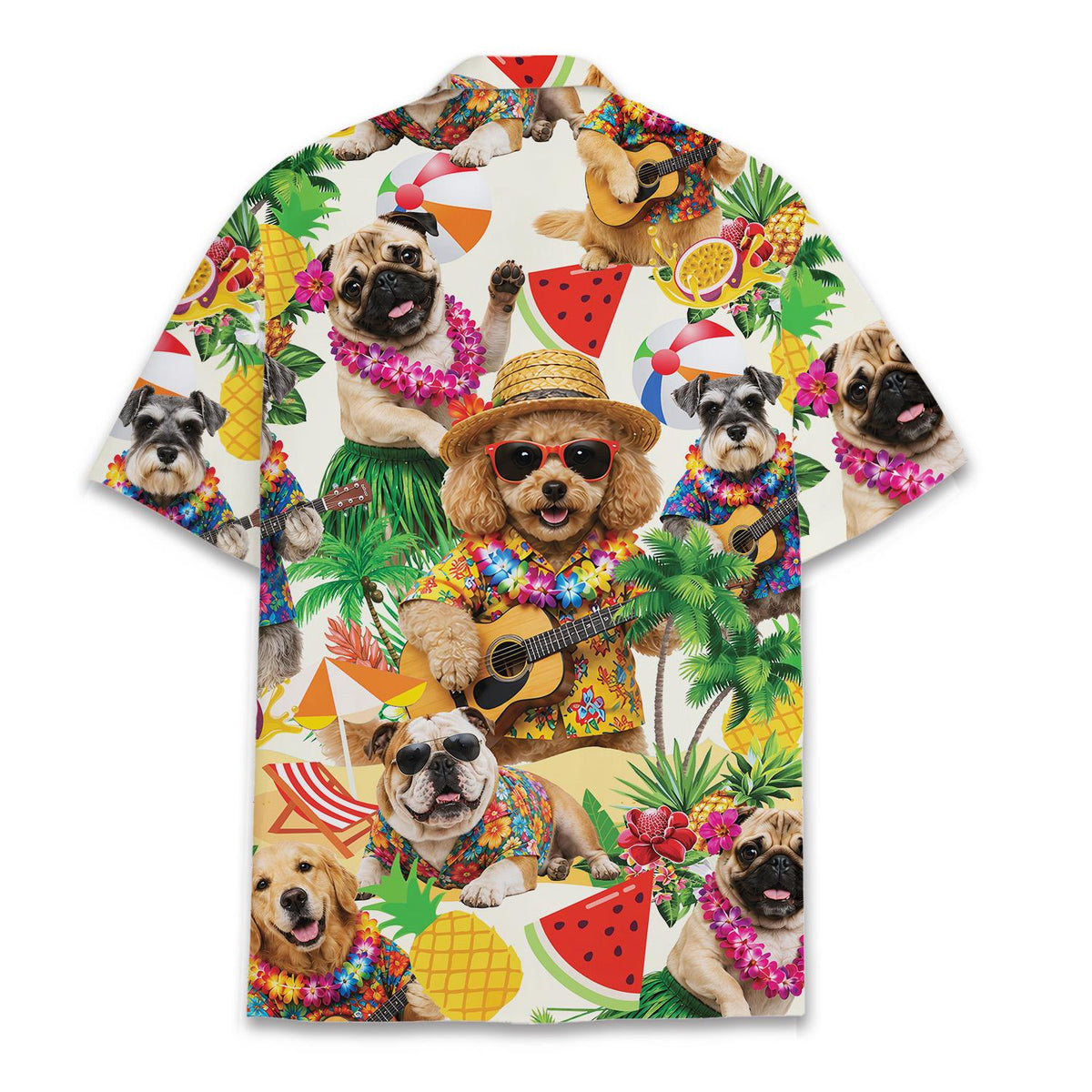 Cute Dog Tropical Ukulele Beach Vacation – Hawaiian Shirt