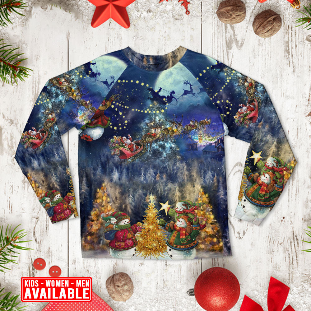 Christmas Family In Love Santa - Pajamas Long Sleeve - Owls Matrix LTD