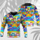 Hippie Frog Mushroom Peace Art - 3D Hoodie