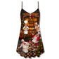 Christmas Food And Chef Theme – Women's Summer Sleeveless V-Neck Camisole Dress