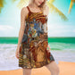 Jazz Lover Cat Style – Women's Summer Sleeveless V-Neck Camisole Dress