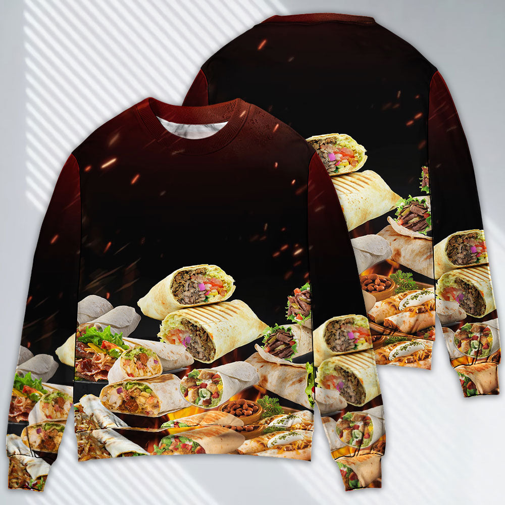 Burritos Fast Food Delicious Art – Sweater - Ugly Christmas Sweater