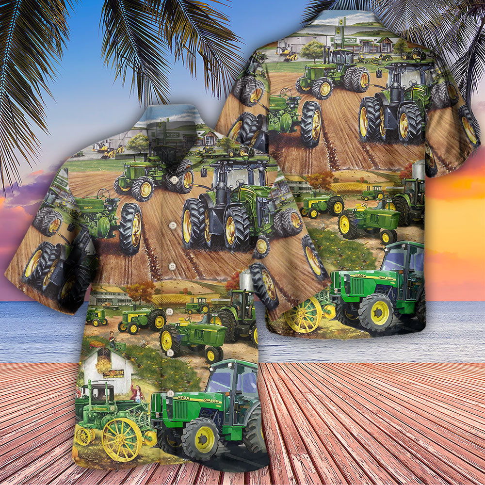 Green Tractor Working Farm Life – Hawaiian Shirt