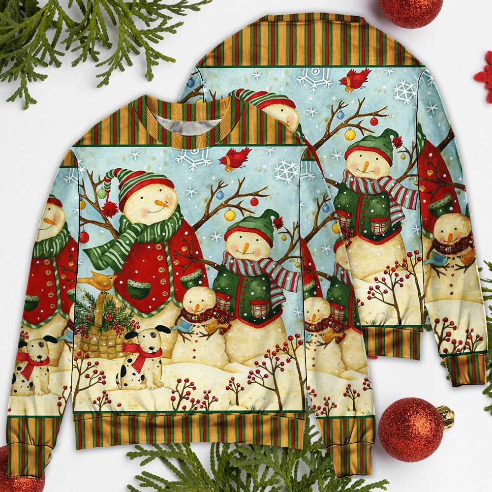Christmas Cute Snowman Happy Xmas – Sweater - Ugly Christmas Sweater