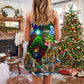 Lighthouse Merry Christmas Happy – Women's Summer Sleeveless V-Neck Camisole Dress